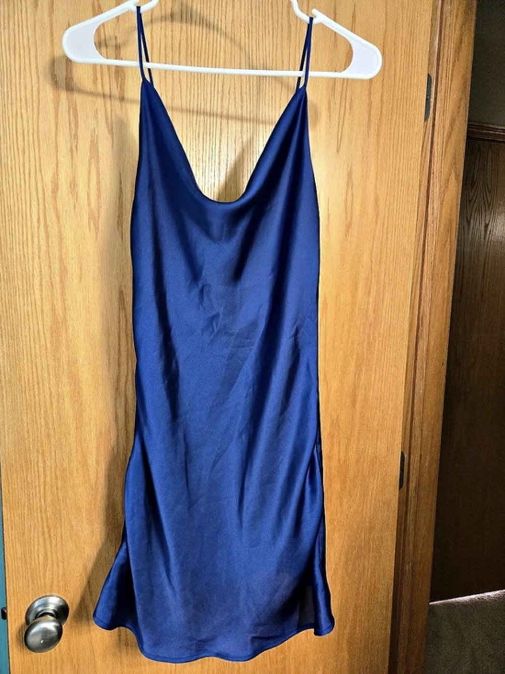 Mini Slip Dress in Blue Like New
